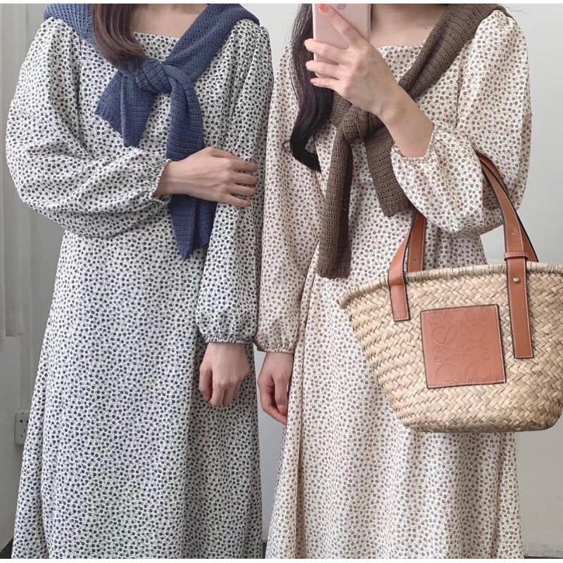[Mã WASTUP giảm 10% tối đa 30K đơn 99K] Đầm hoa nhí dáng dài vintage hót 2020